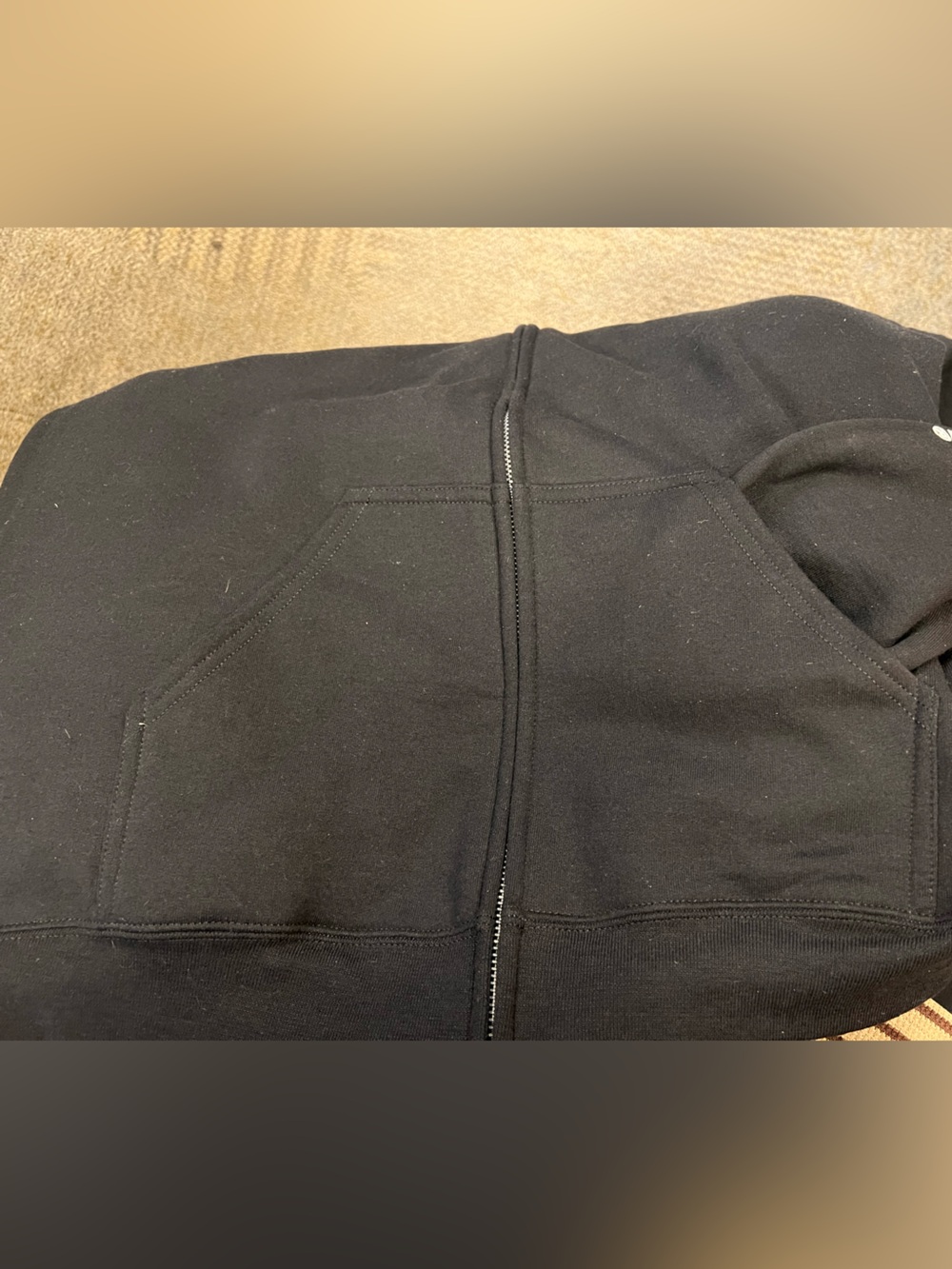 Snap-on Black Zip Hoodie with White Logo - Picture 3 of 3